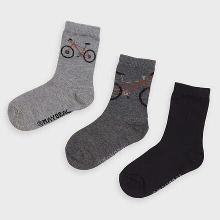 Mayoral Bicycle 3 Pk Socks {Grey/Black}