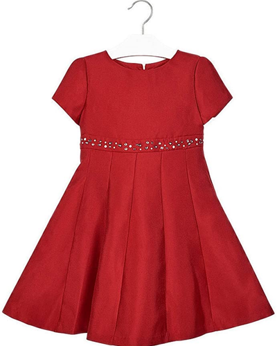 red dress with rhinestones