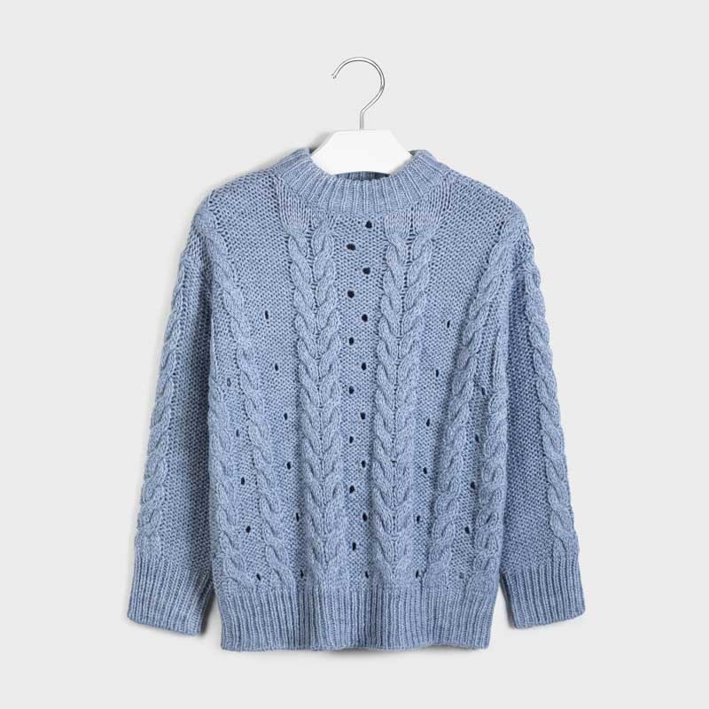 light blue knit cardigan