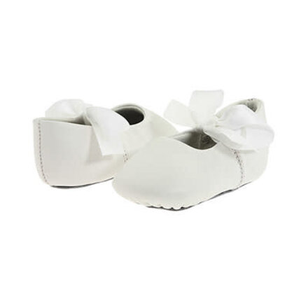 Baby Deer Sabrina Leather Ballet Flats - Crib {White}
