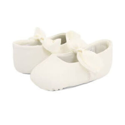 Baby Deer Sabrina Leather Ballet Flats - Crib {Ivory}