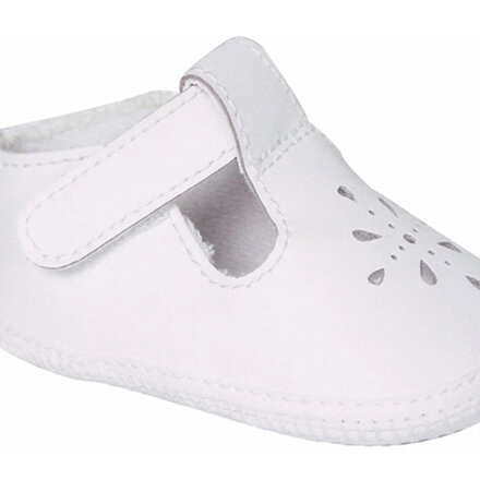 Baby Deer Kennedy Leather H&L T-Strap w/ Perf {White}