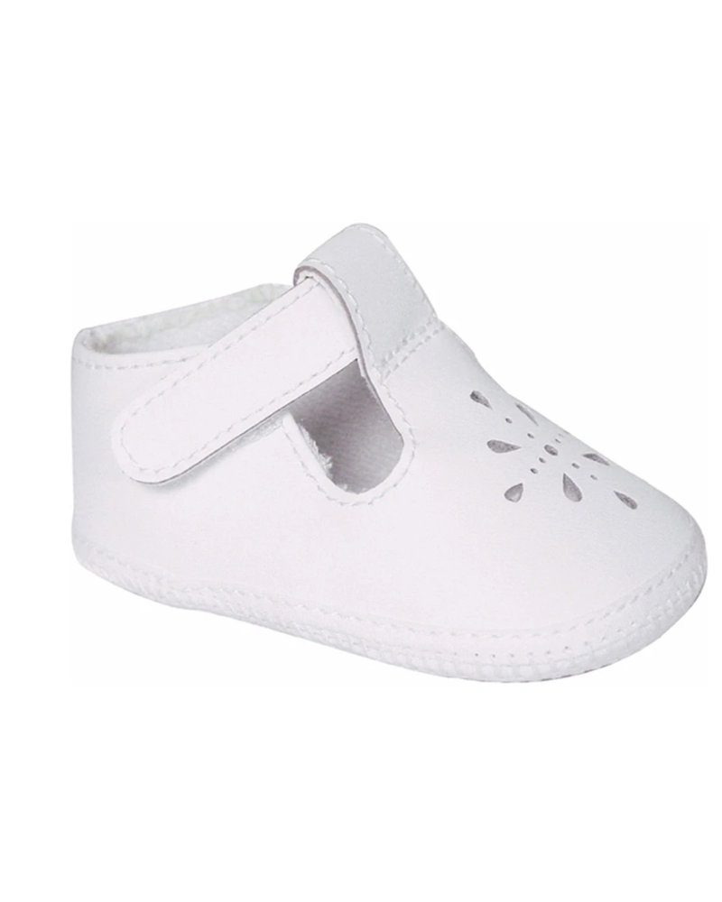 Baby Deer Kennedy Leather H&L T-Strap w/ Perf {White}