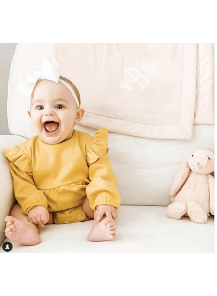 Emerson and Friends Flutter L/S Onesie {Mustard}