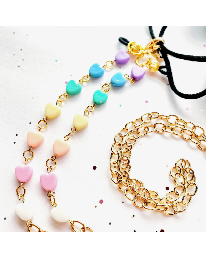 Tiny Sugar Company Rainbow Heart Mask/Glasses Chain