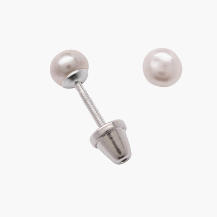 Cherished Moments White Pearl Earrings {S. Silver}