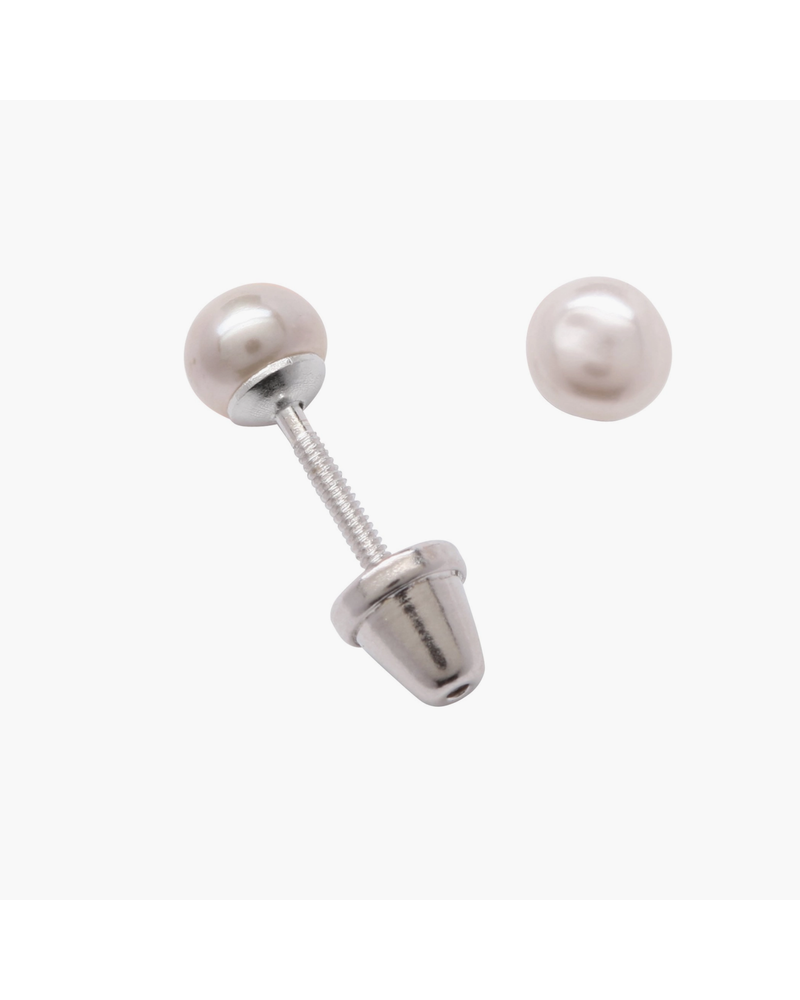 Cherished Moments White Pearl Earrings {S. Silver}