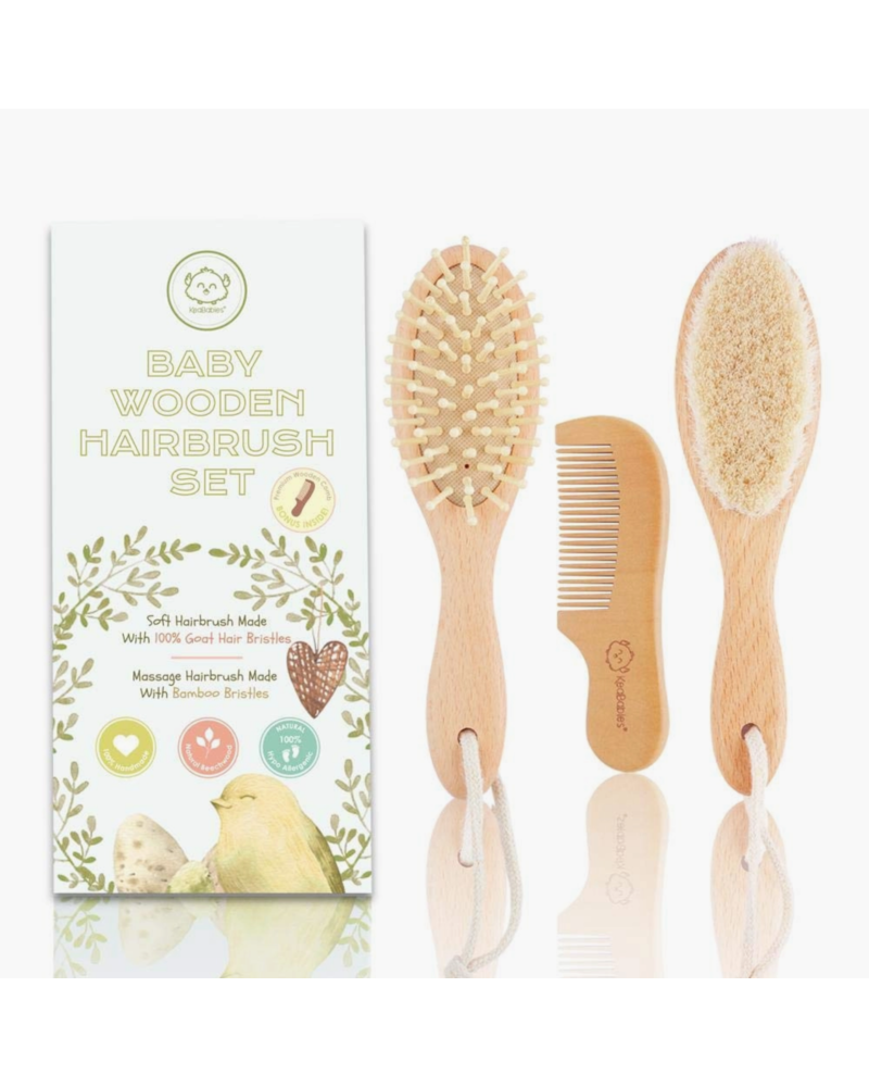 Baby / Toddler Hair Brush Set With Soft Hairbrush, Hard Bristle Brush –  Lane & Co