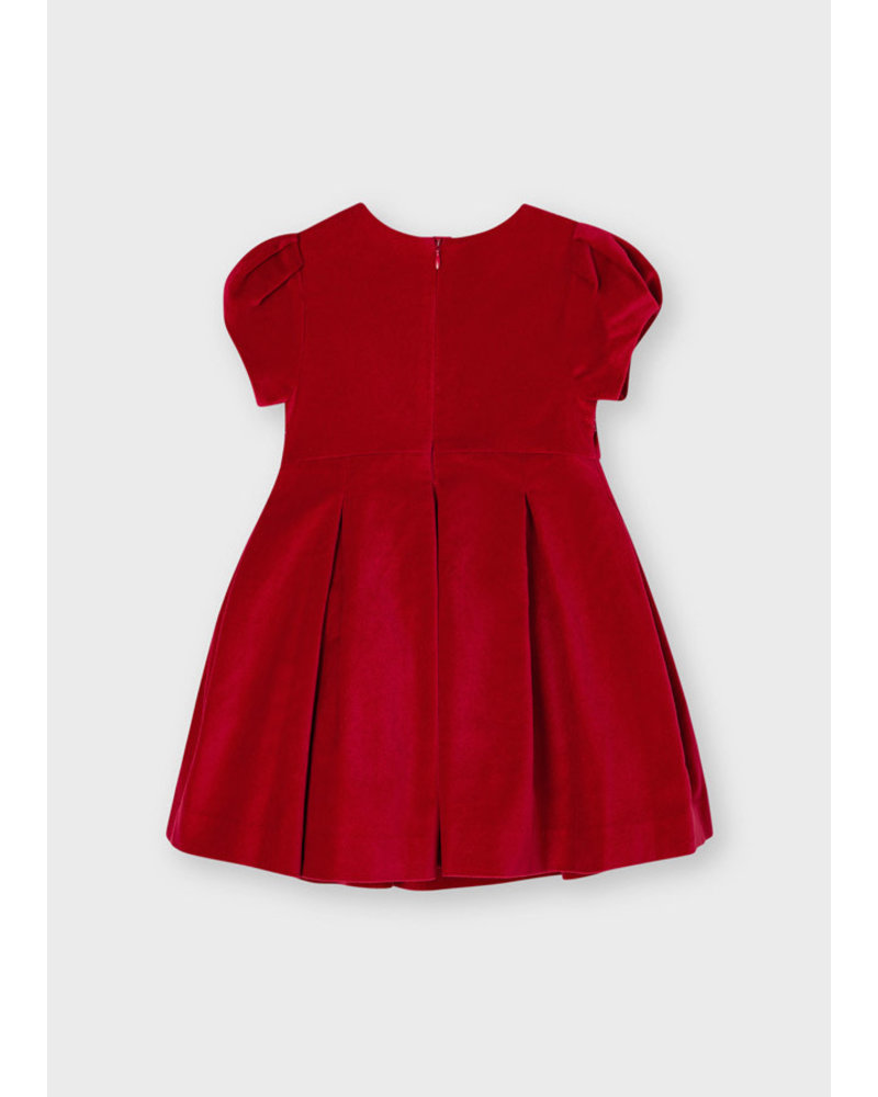 Mayoral Velvet Dress {Red w/ Rhinestones}
