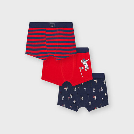 Mayoral Astronaut 3pc Boxer Set {Red/Navy}