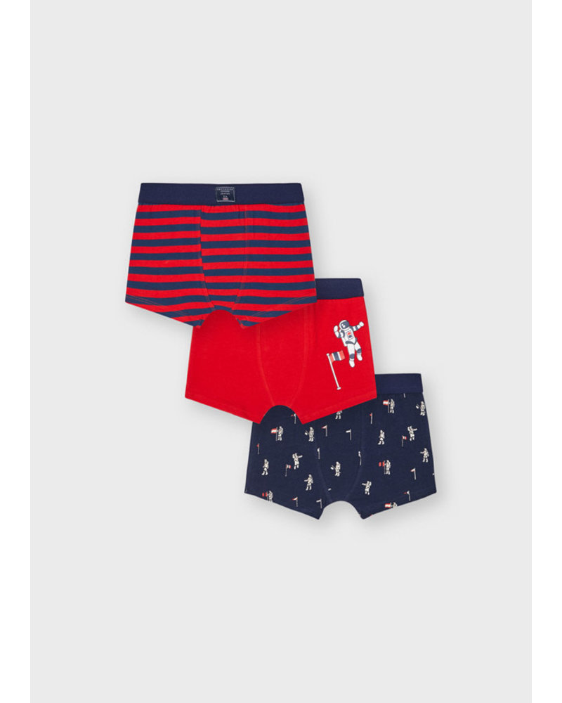 Mayoral Astronaut 3pc Boxer Set {Red/Navy}