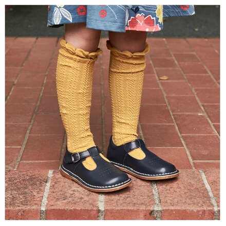 Cecile Perforated T-Strap MJ {Navy}