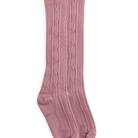 1625 Cable Knit Tall Socks {Mauve}
