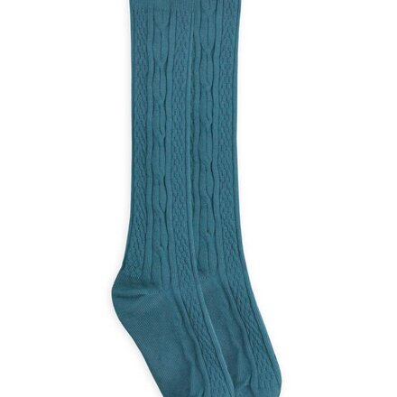 Cable Knit Tall Socks {Surf}