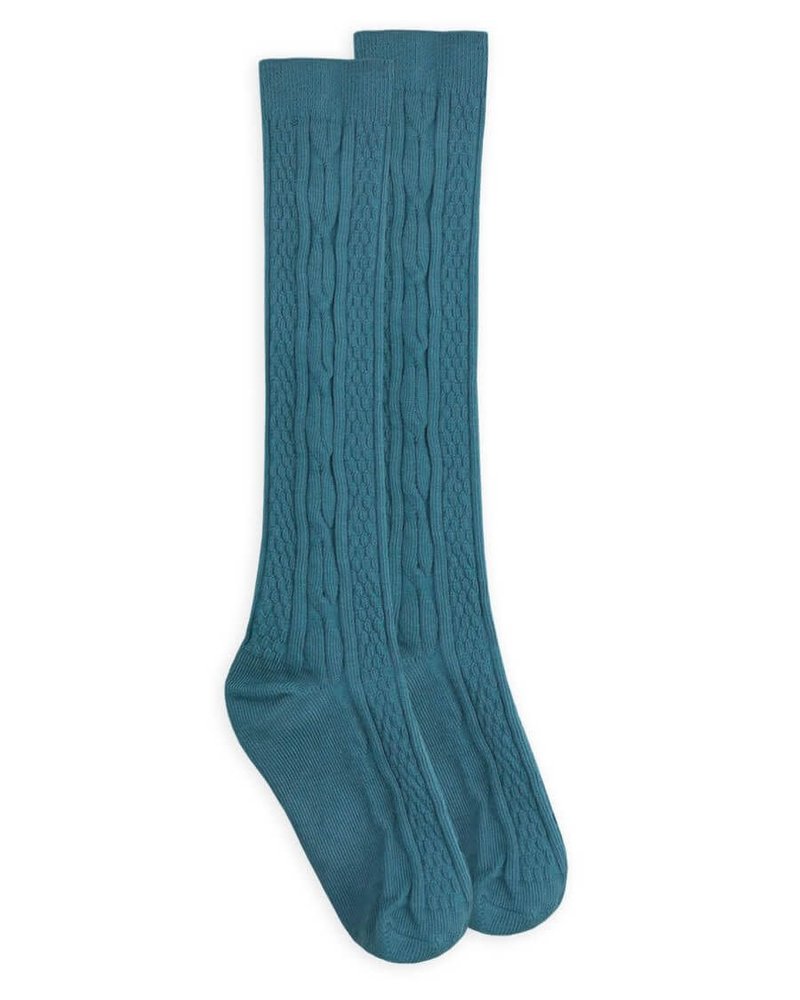 Cable Knit Tall Socks {Surf}