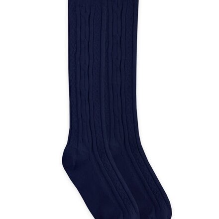 Cable Knit Tall Socks {Navy}