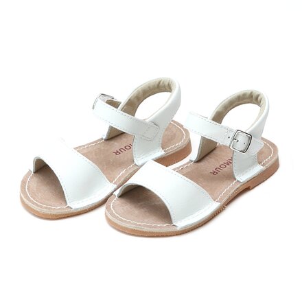 Stitch Down Girl Sandal {White}