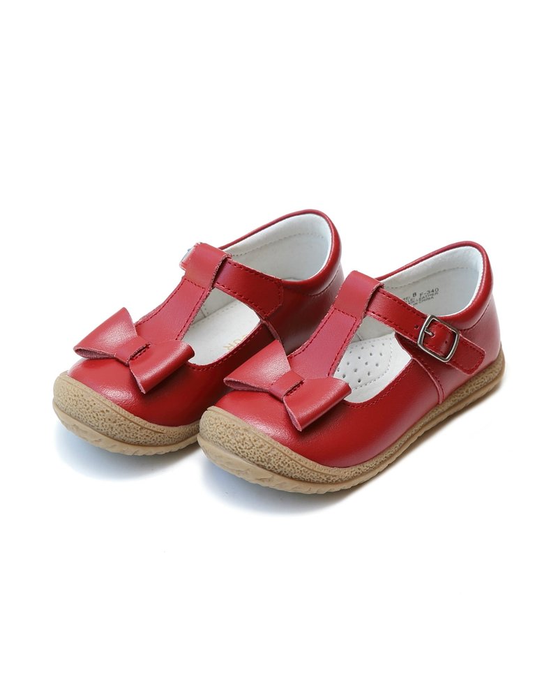 Emma Classic Bow T-Strap Red}