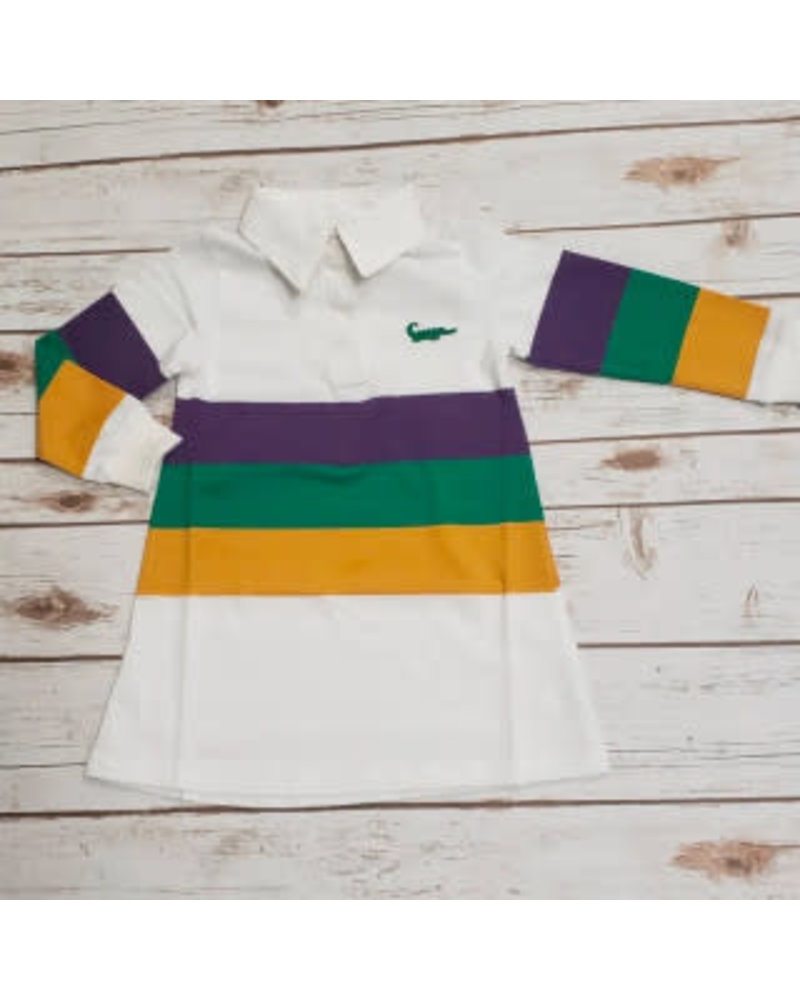 Me Me Rugby Infant {A-Line} Mardi Gras Dress w/ Bloomers