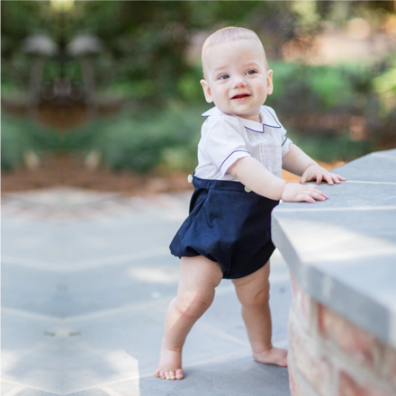Feltman Brothers Mock Two Piece Creeper {White/Navy}