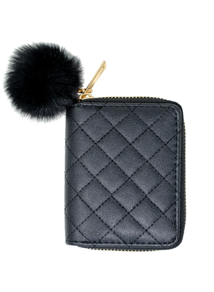 Leather Quilted Wallet {Black}