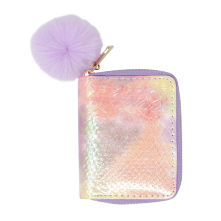 Shiny Tie Dye Mermaid Scale Wallet {Purple}
