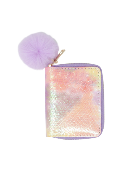 Shiny Tie Dye Mermaid Scale Wallet {Purple}