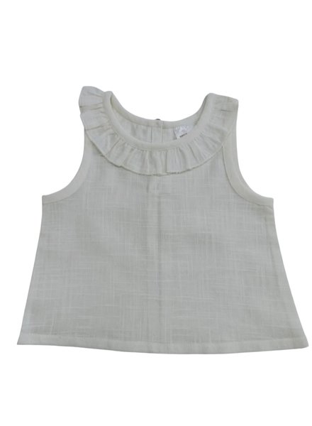 Yo Baby Ruffle Collared Tank {Ivory} Infant