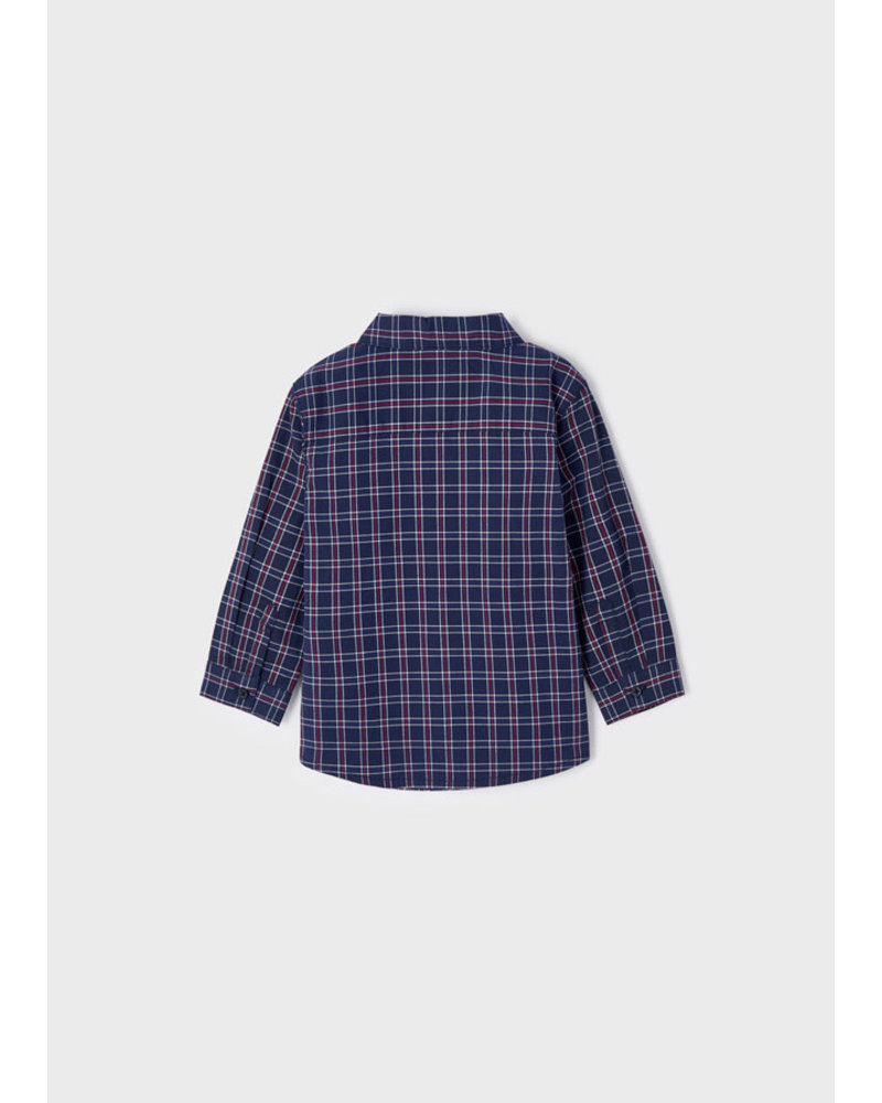 Mayoral Checkered Long Sleeve {Navy/Red}