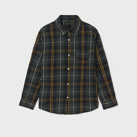 Mayoral Plaid Long Sleeve {Pine/Yellow}