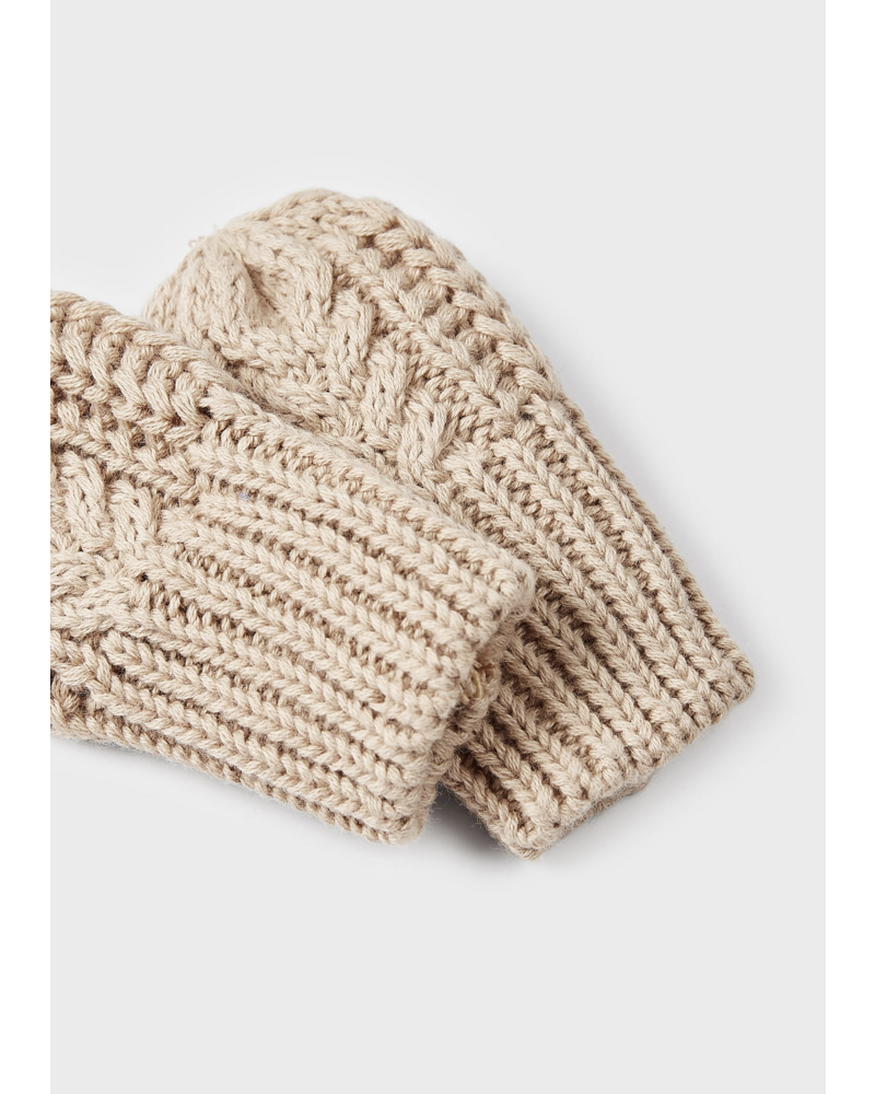 Mayoral Knit Hat Mittens Set {Khaki}