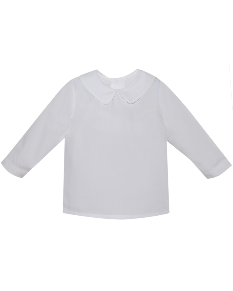 Piped Long Sleeve Shirt {White}