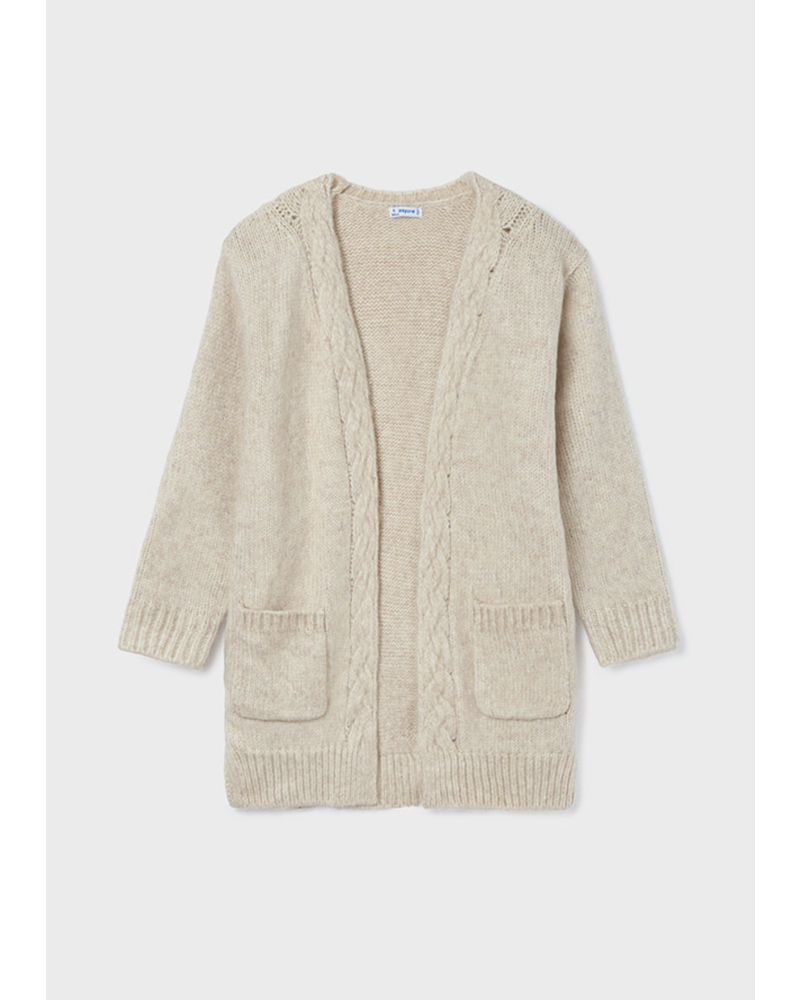 Mayoral Cable Knit Cardigan {Ivory}
