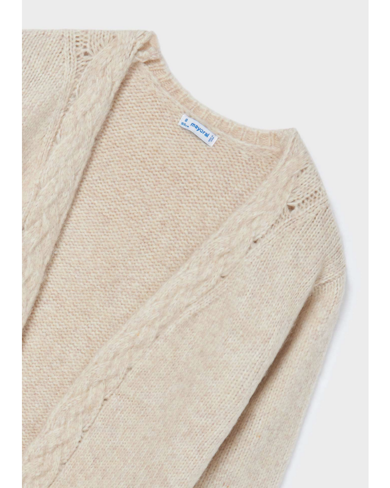 Mayoral Cable Knit Cardigan {Ivory}