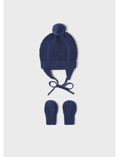 Mayoral Knit Hat Mittens Set {Navy}