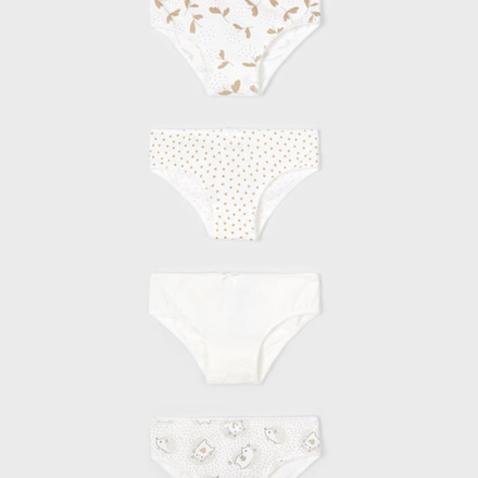 Mayoral 4 Pack Girls Underwear {Off White}