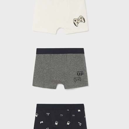 Mayoral Set of 3 Printed Boxers {Smoke}