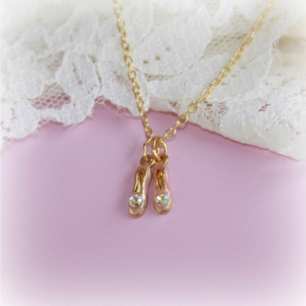 Collectables America Ballerina Enamel Shoe Necklace