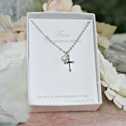 Collectables America 1st Comm Cross w/ Crystal Ball Necklace