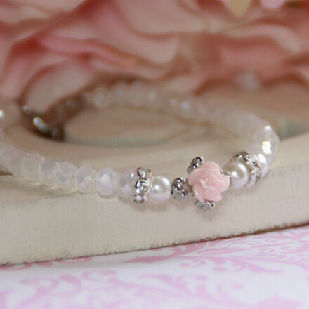 Collectables America Crystal w/ Pink Rose Bracelet