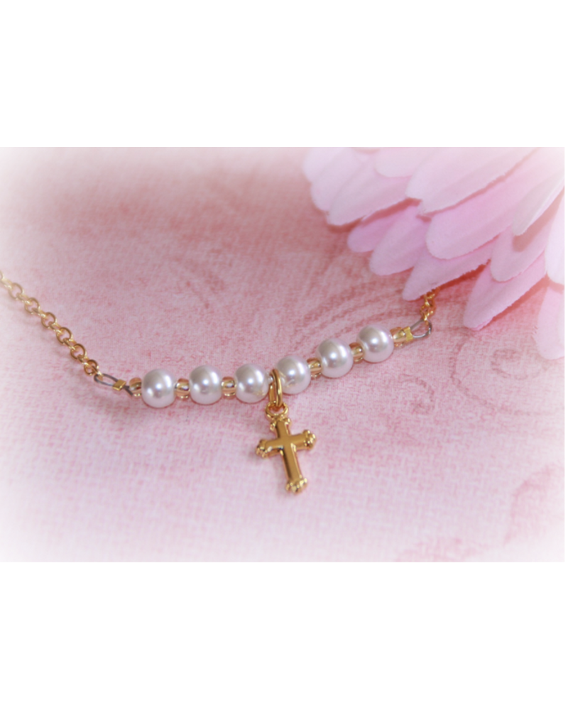 Collectables America Cross w/ Pearl Necklace