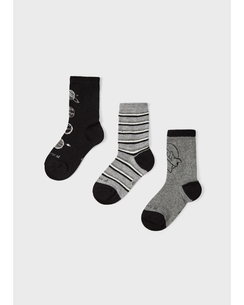 Mayoral Planet 3pk  Sock {Gray}