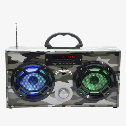Trend Tech Bluetooth Boombox w/ LED Lights {Green Camo}
