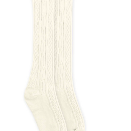 Cable Knit Tall Socks {Ivory}