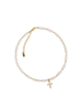 Cherished Moments Pearl w/ Cross Necklace {14K Gold Plated/12-14"}