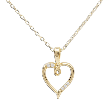 Cherished Moments Open Heart Necklace {Gold Plated/14"}