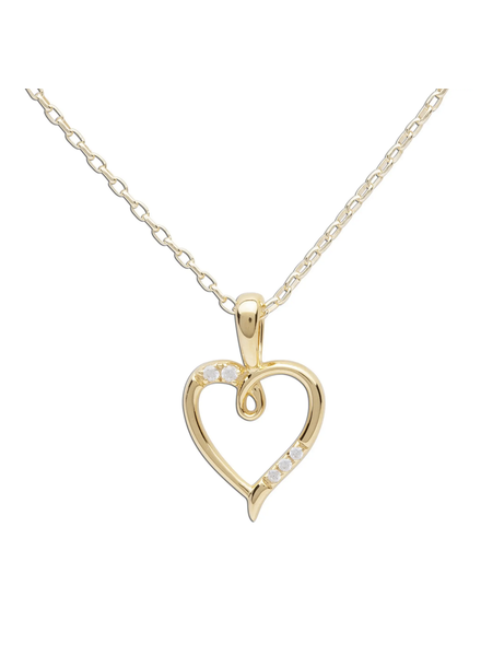 Cherished Moments Open Heart Necklace {Gold Plated/14"}