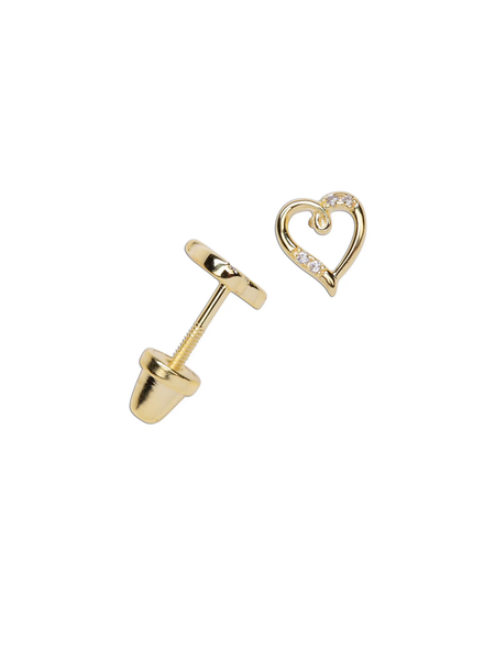 Cherished Moments Open Heart Earrings { 14K Gold Plated}