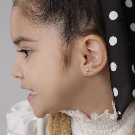 Cherished Moments Infinity Cross Earrings { 14K Gold Plated}