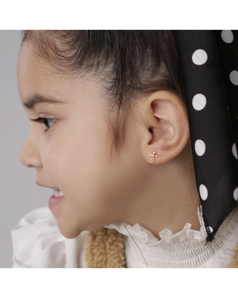 Cherished Moments Infinity Cross Earrings { 14K Gold Plated}